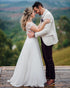 Sexy Off The Shoulder Lace Wedding Dresses Cap Sleeve A-line Bohemia Bridal Wedding Gowns 2021